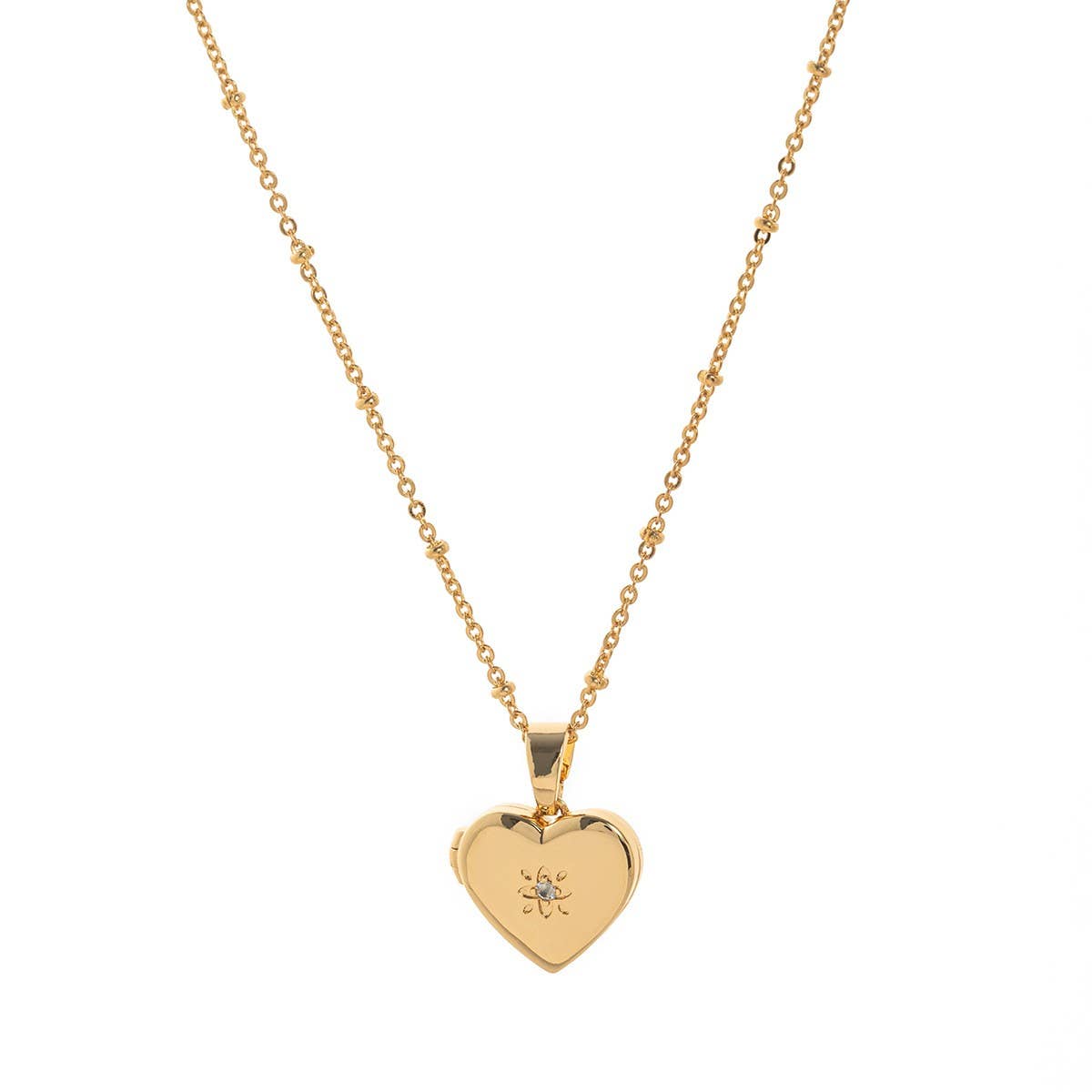 SIMPLE ZIRCON HEART OPENING AND CLOSING NECKLACE_CWMM3781