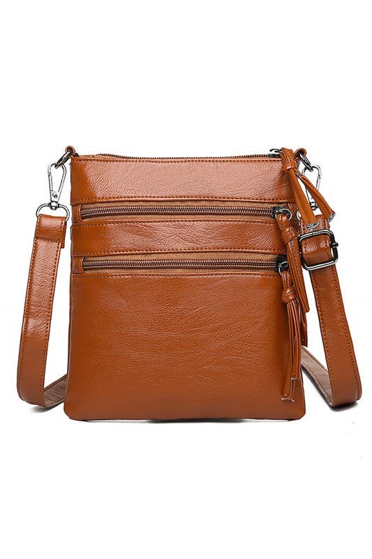 SOFT LEATHER VERTICAL ZIPPER SHOULDER BAG_CUAB0033