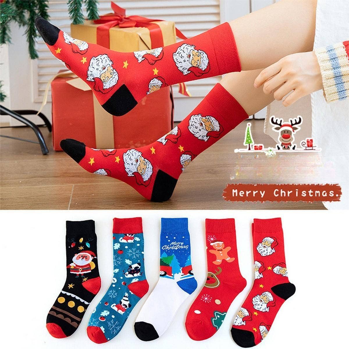 CWMS0826_Christmas Cartoon Snowman Socks