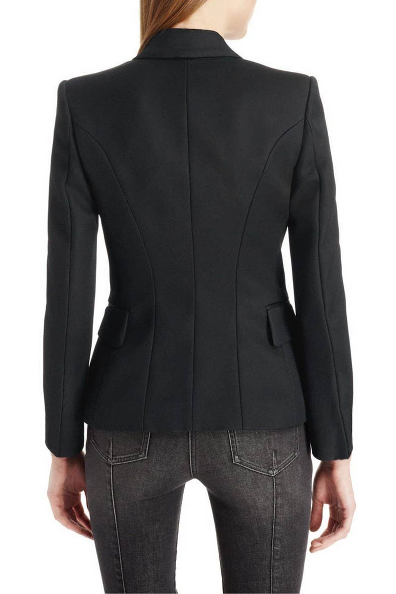 CWOCO0955_SOLID COLOR DOUBLE-BREASTED SHORT SUIT COATS