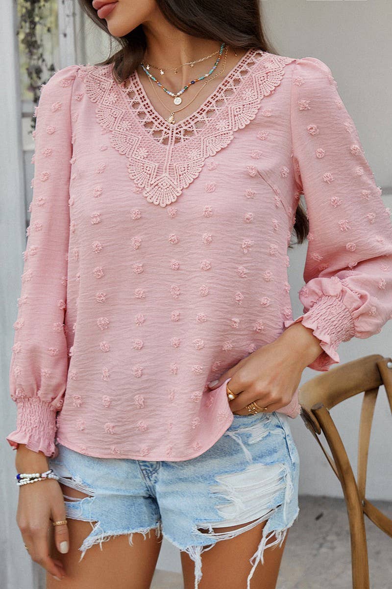 CWTBLL3594_SOLID COLOR JACQUARD OLIVE LONG SLEEVE SHIRT