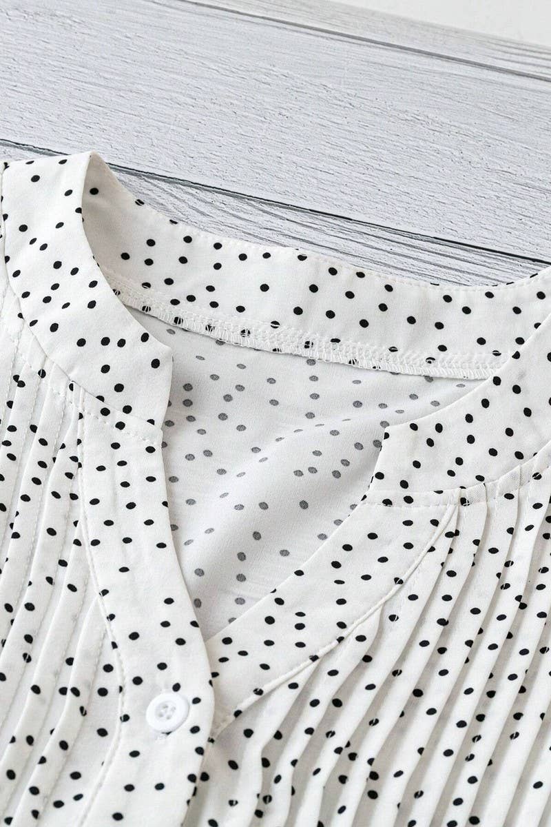 CWTTSL0333_SWEET PRINCESS SLEEVE V-NECK CHIFFON SHIRT