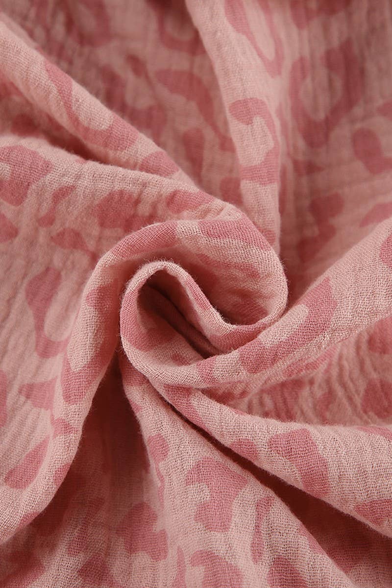 CWSPJ0250_LONG-SLEEVED PINK LEOPARD PRINT CARDIGAN ROBE