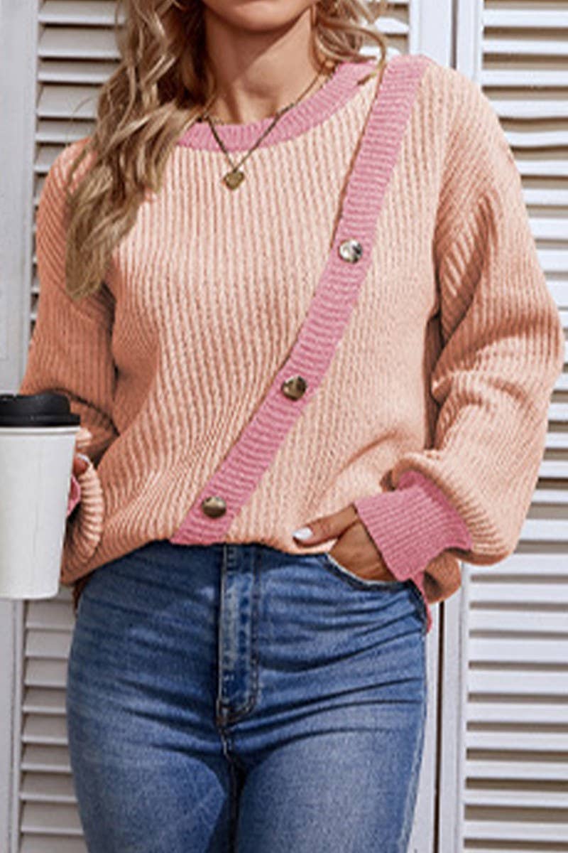 CWOSWL1724_Crew Neck Long Sleeve Pullover Sweater