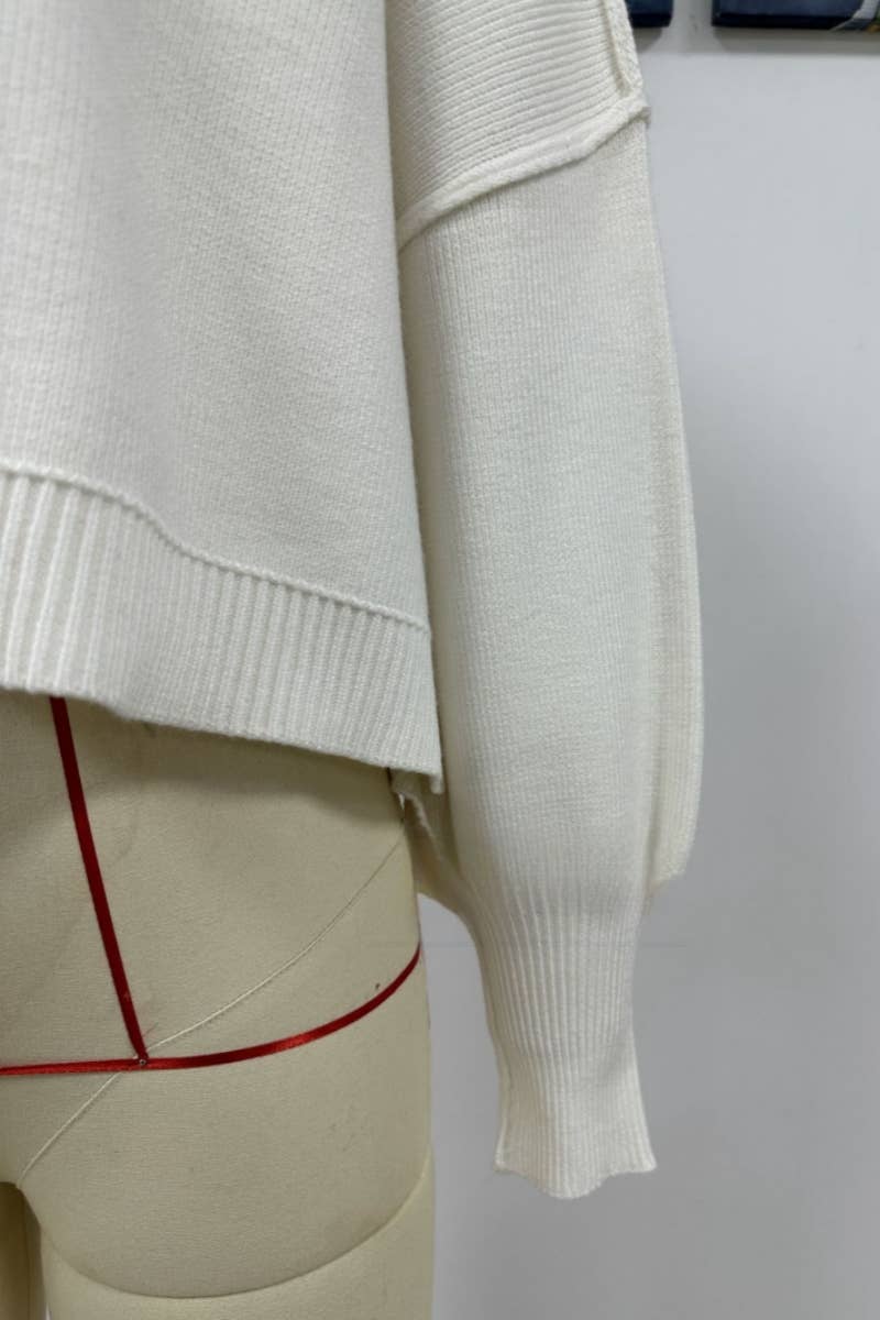 CWOSWL607  Long Sleeve Loose Neck Pullover Sweater