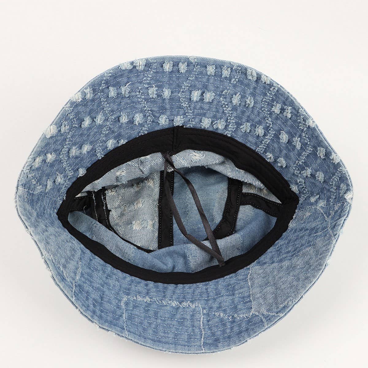 CWAH1514_VINTAGE LETTERING EMBROIDERED DENIM BUCKET HAT