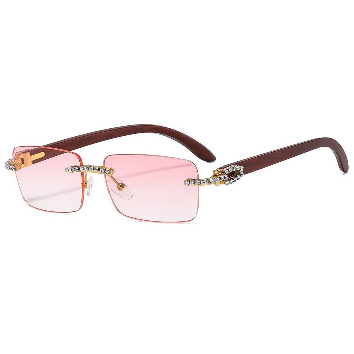 Rhinestone Frameless Square Sunglasses for Women
