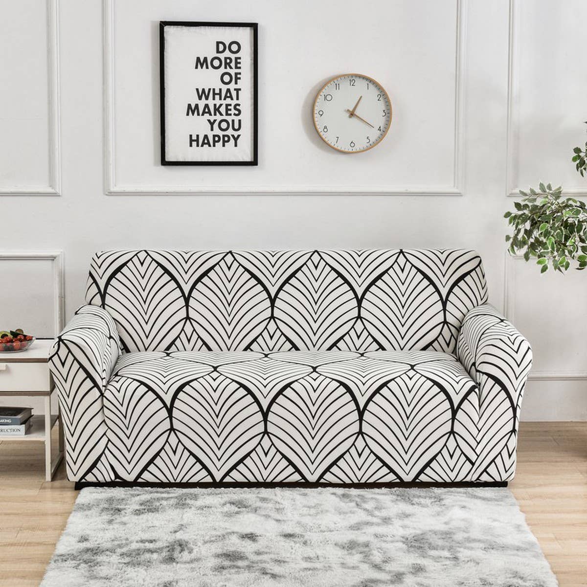 Printed Milk Silk Sofa Cover, Stretch & Full Fit_CWMM8325