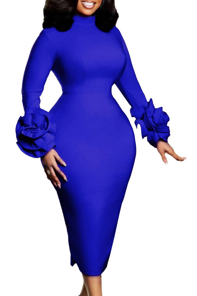 CWDMD01271_2025 ELEGANT FLORAL  HIGH NECK DRESS