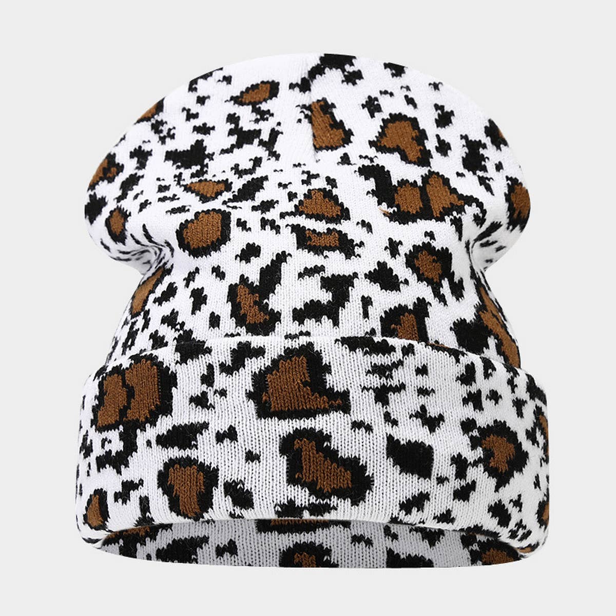FASHIONABLE LEOPARD JACQUARD KNITTED HAT_CWAH1621