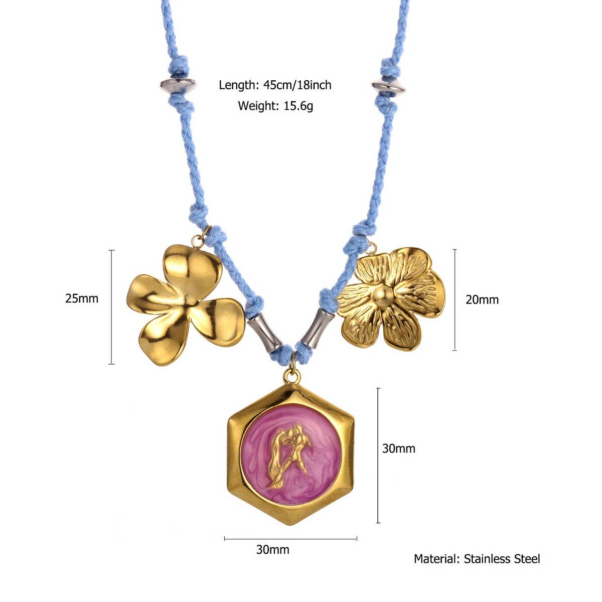 Handmade Zodiac Necklace with Enamel Charms