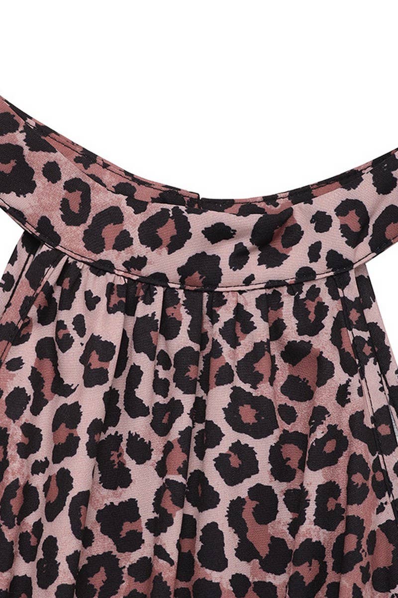 CWDHL0744_BOHO HALTER NECK BUTTERFLY PRINT LEOPARD DRESS