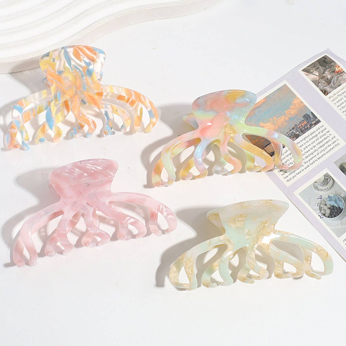 Octopus Acetate Hair Claw - Colorful Fashion Clip_CWAHA2211