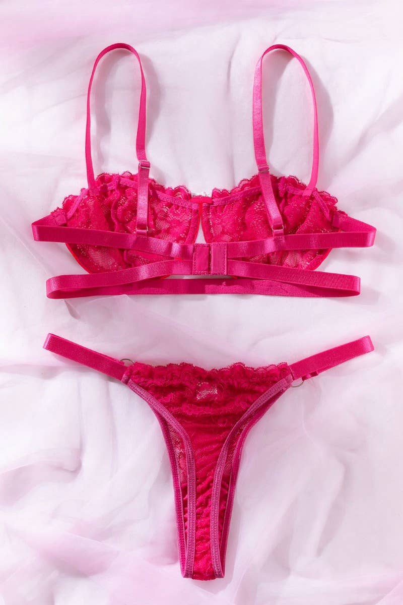 CWSS1199_LACE MESH SEE-THROUGH SEXY LINGERIE 2-PIECE SET