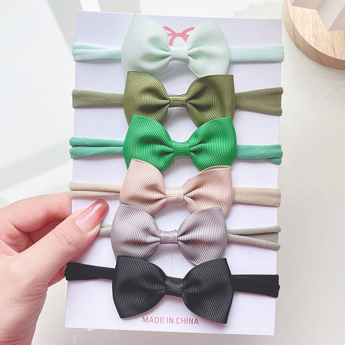 Kids Bow Headband Set ? Elastic Nylon No Marks