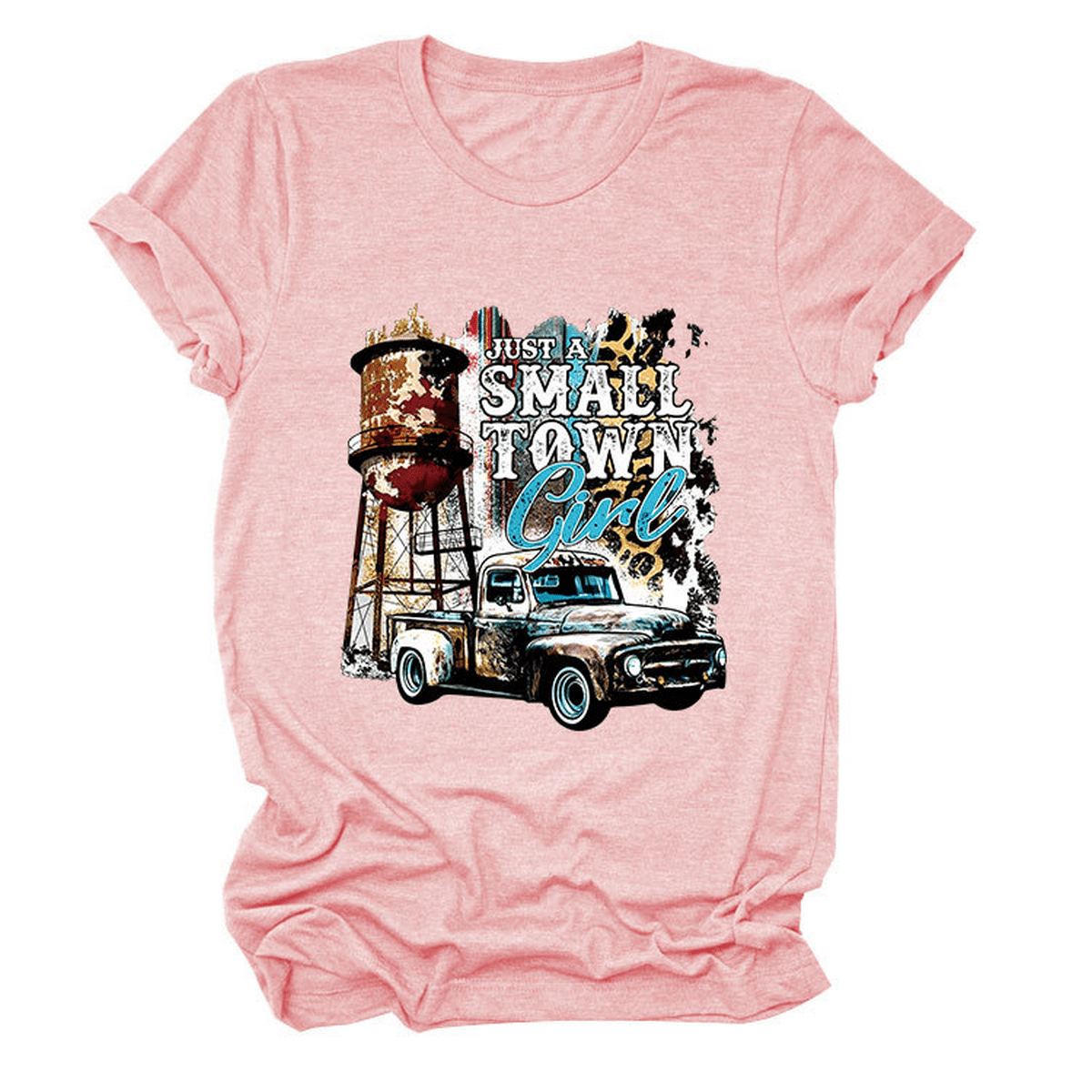 Just a Small Town Girl Print T-Shirt – Loose Fit_CWTTS1525