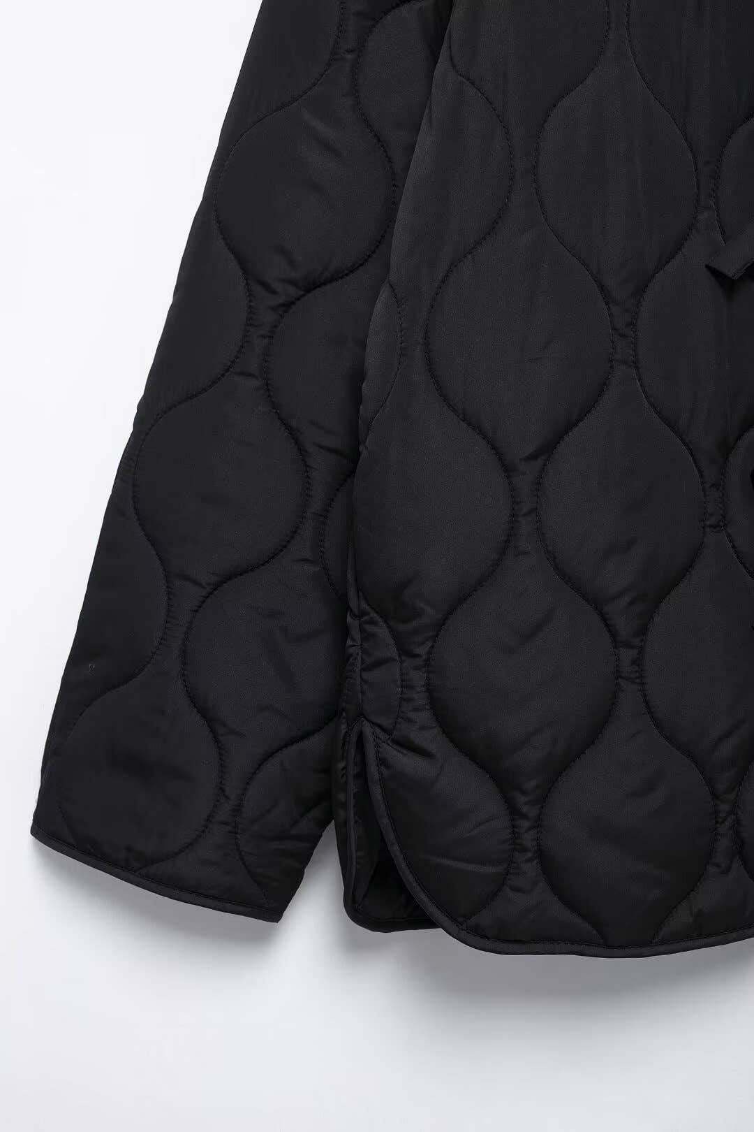 BOW EMBELLISHED BUTTON SOLID COLOR COTTON JACKET