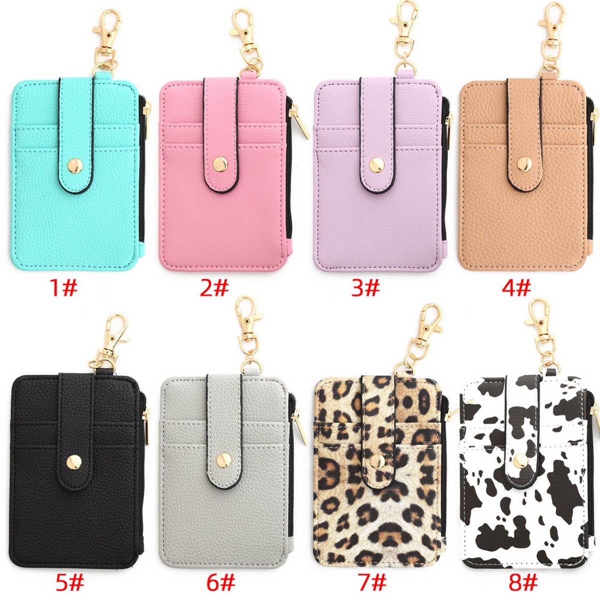 FOLDING VERTICAL ZIPPER CARD WALLET