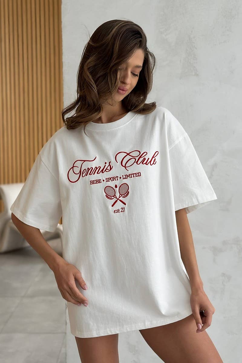 CWTTS1284_TENNIS EMBROIDERED COTTON SHORT-SLEEVED T-SHIRT