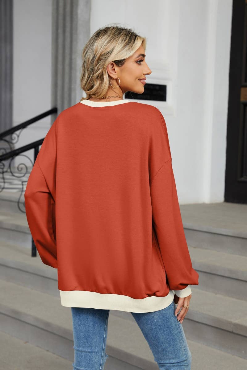 CWOSWL6564_WINTER CASUAL COLOR LONG-SLEEVED HOODIE