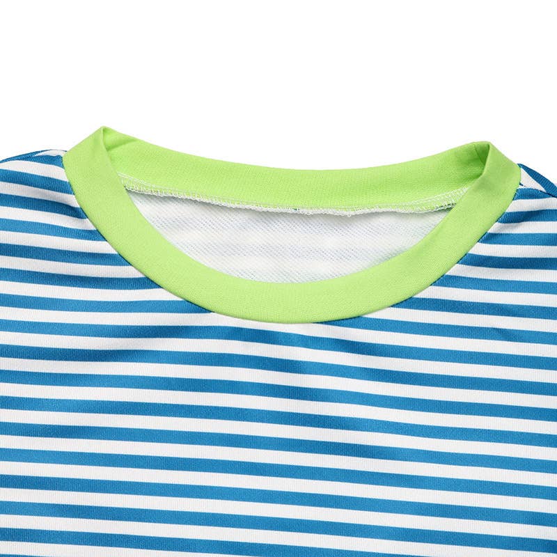 Clash color stripe splicing loose casual hoodie