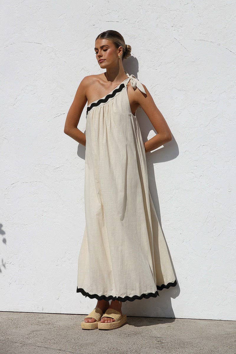 SPRING AND SUMMER OFF-SHOULDER LACE DRESSCWDMD5857