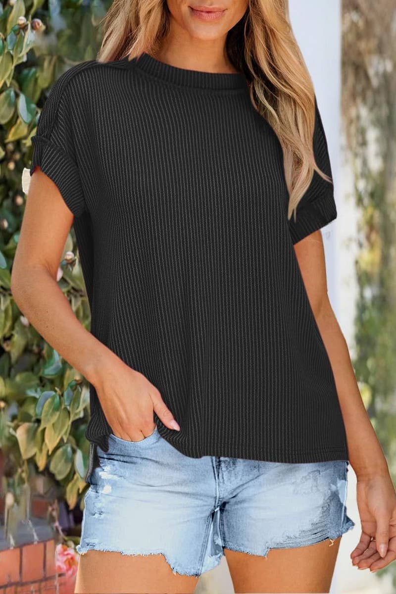 CWTBLS1816_SUMMER ROUND NECK SHORT SLEEVE LOOSE T-SHIRT