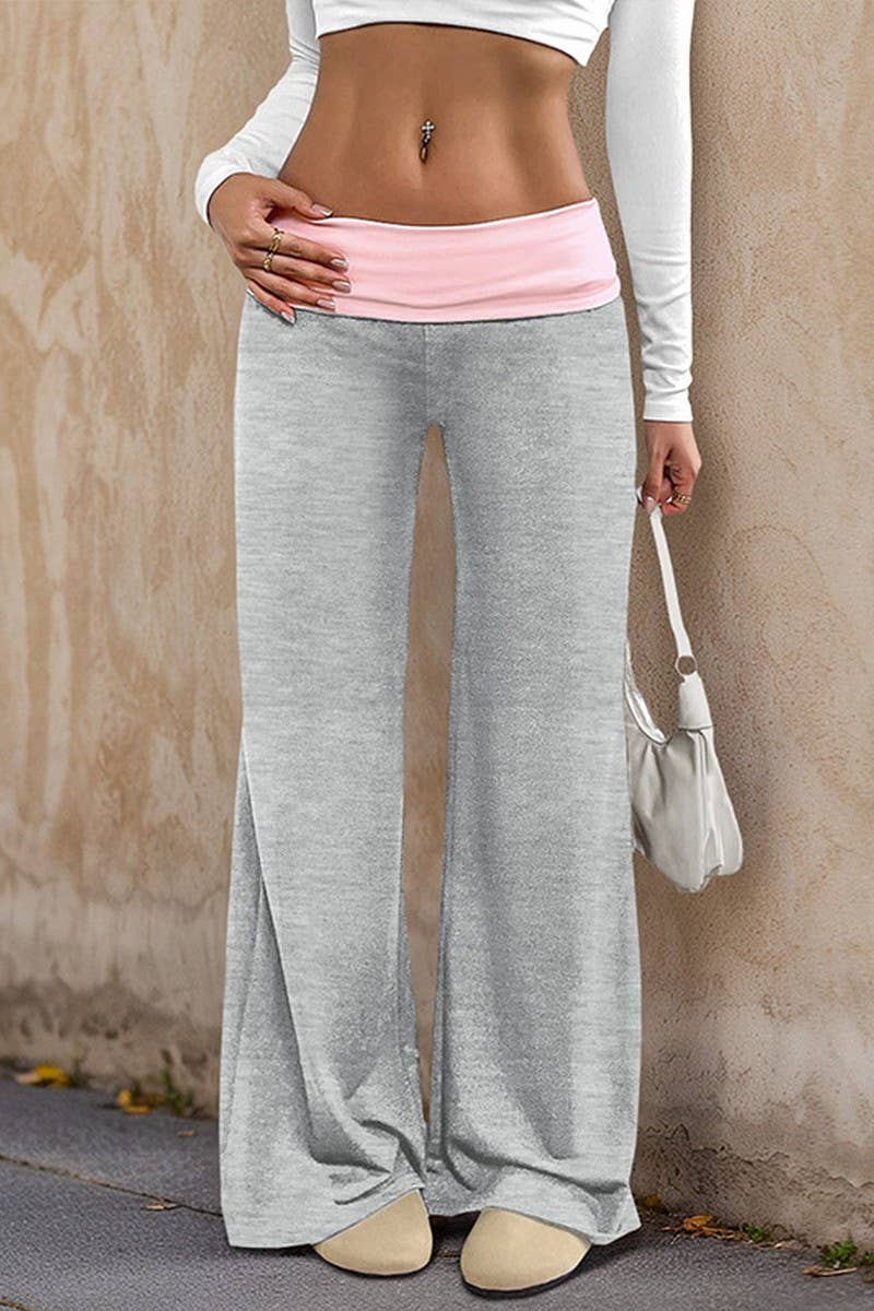 CWBLP00933_LOW WAIST COLORBLOCK WIDE LEG TRACK PANTS