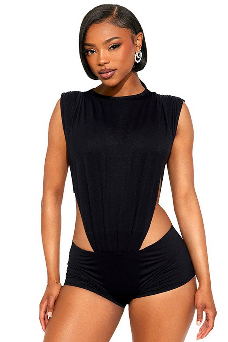 CWSTB00357_CUTOUT SLEEVELESS TOP AND BIKER SHORTS SET