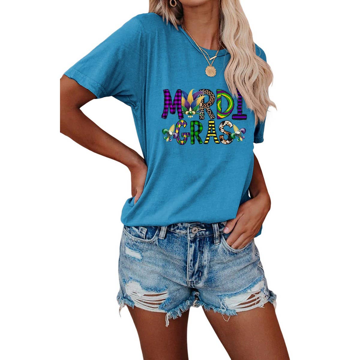 EASTER LOOSE PRINT ROUND NECK PULLOVER T SHIRT_CWTTS0798