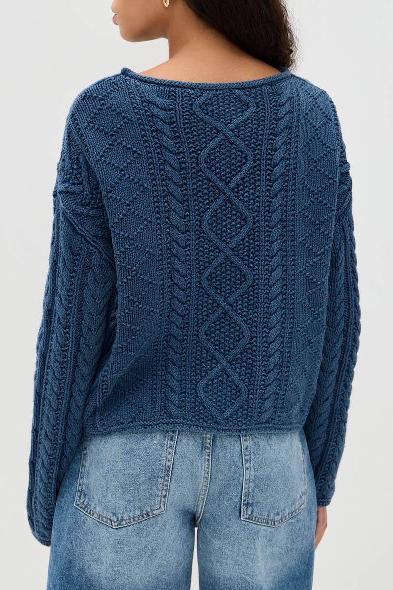 CWOSWL07060_AMERICAN FLAG PULLOVER LONG-SLEEVED KNIT SWEATER