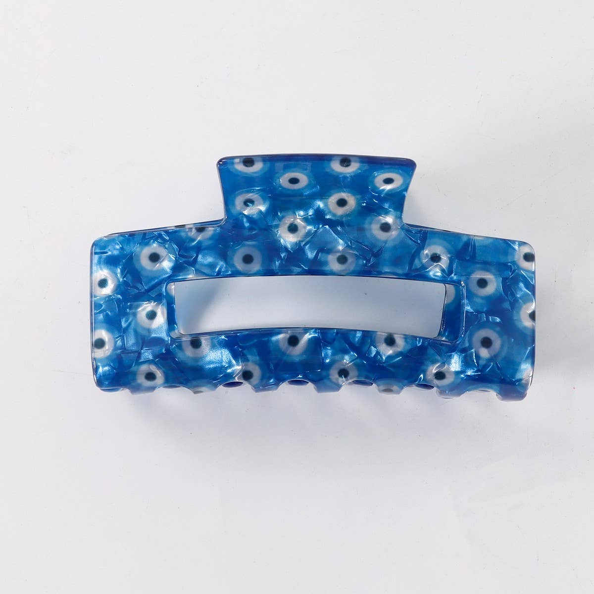 CWAHA1612_RECTANGULAR PRINT BLUE SERIES HAIR CLAW CLIP