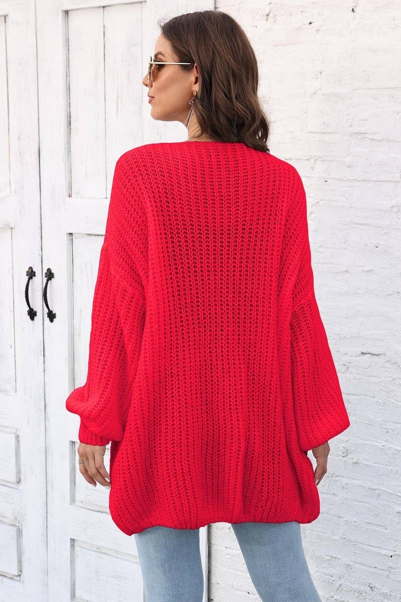 CWOSWL07390_WOMEN OVERSIZED CHUNKY KNIT CARDIGAN SWEATER