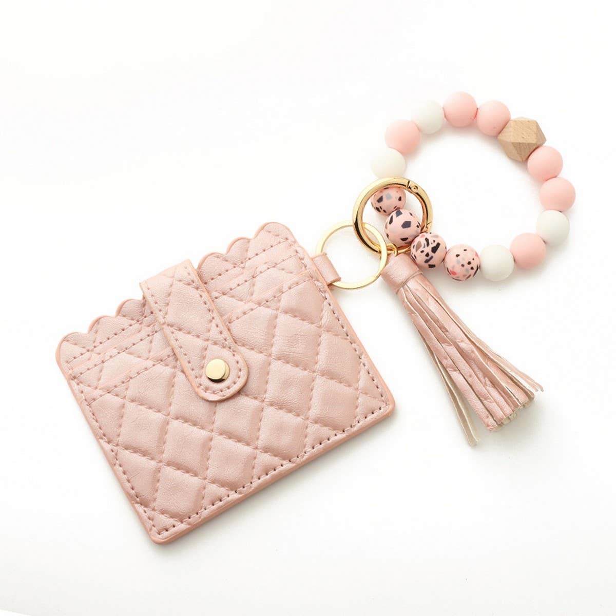 Geometric Beaded Wallet Keychain for Women_CWAB4997