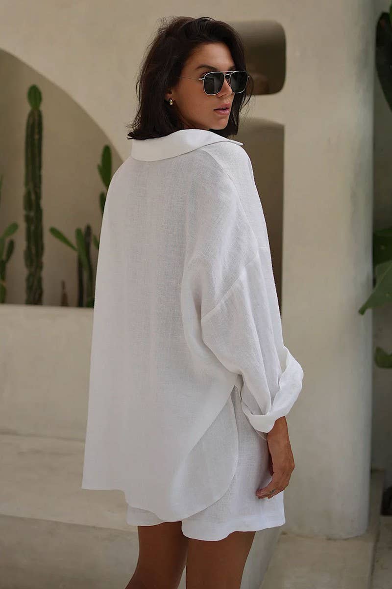 CWSS1170_SUMMER VACATION LOOSE SHIRT AND SHORTS SET