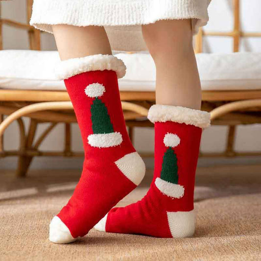 SANTA HAT FUZZY INDOOR SLIPPER SHOES