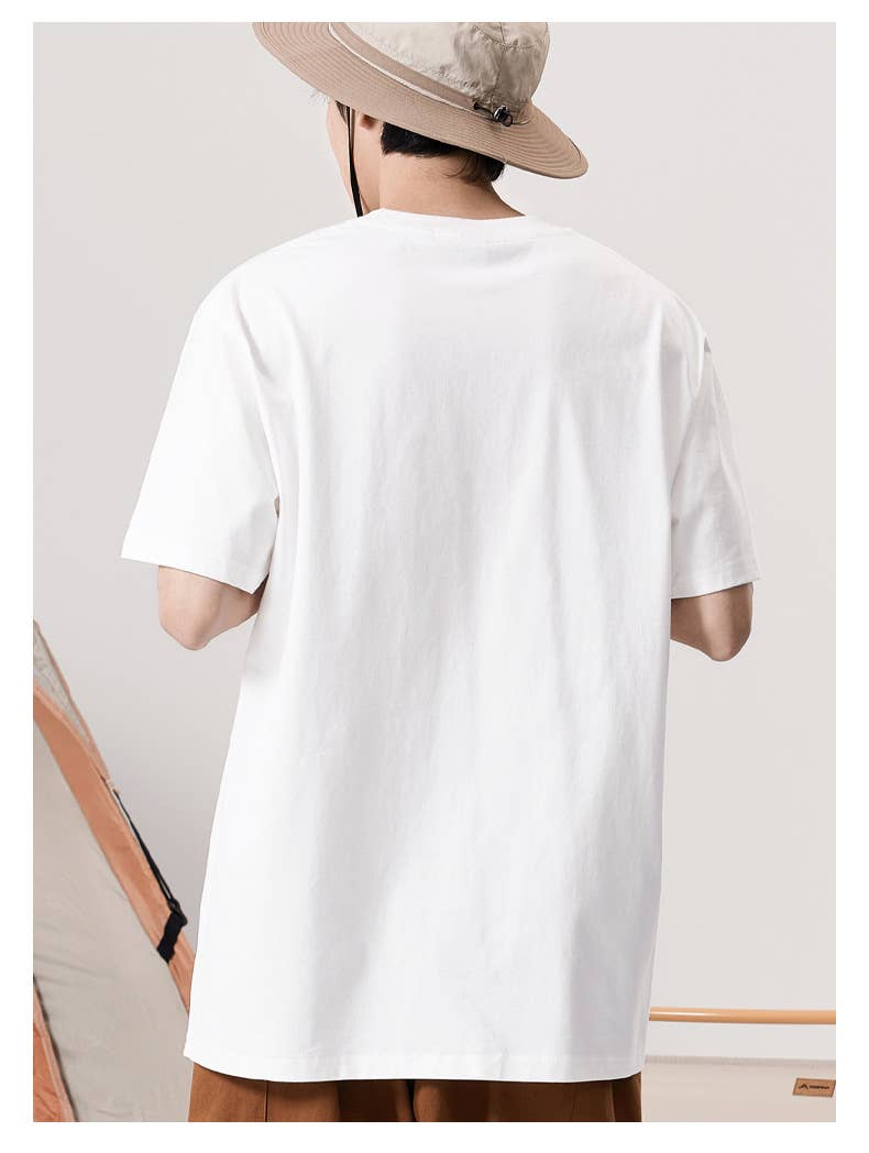 CWTTS0935_ALPHABET PRINT ROUND NECK LOOSE CASUAL T SHIRT