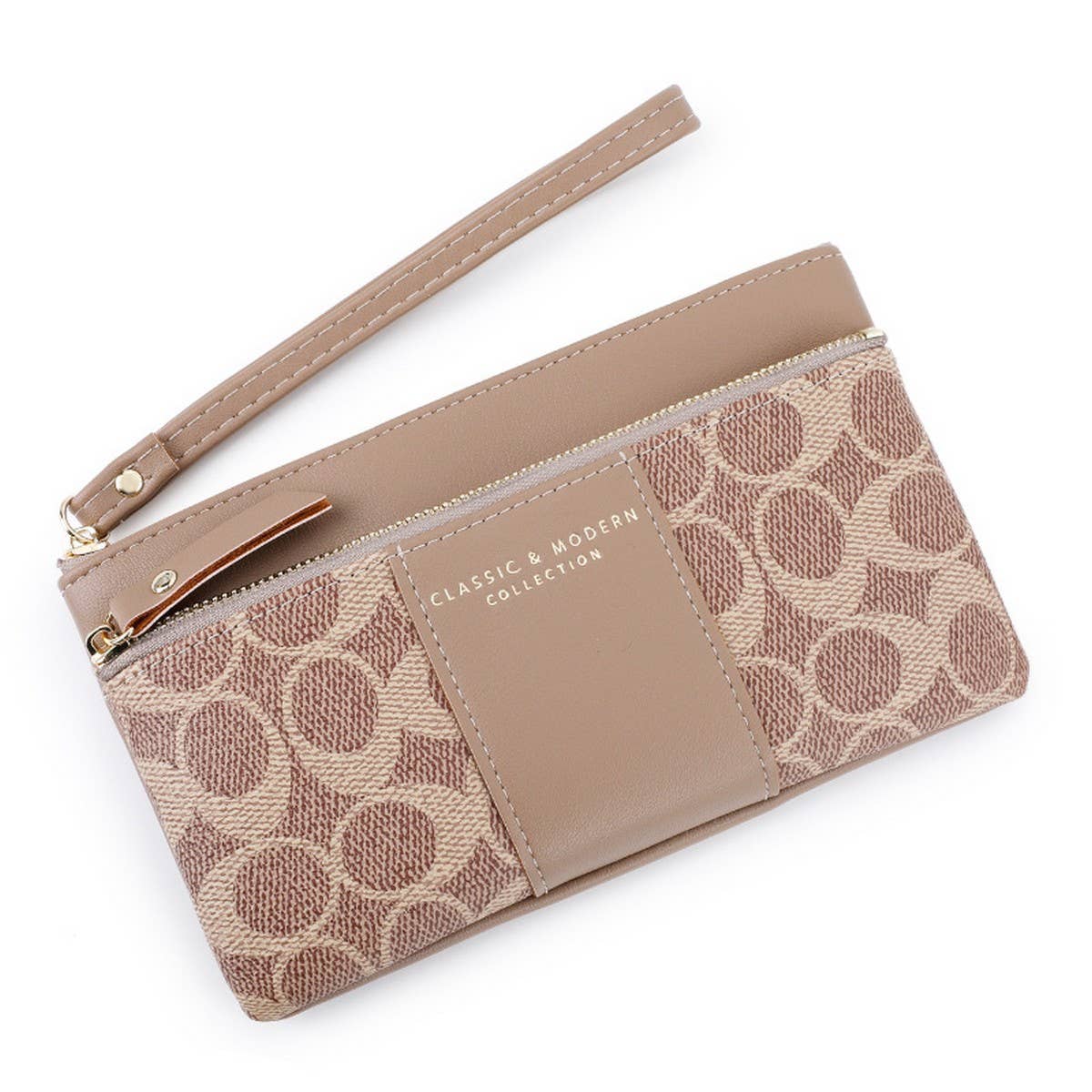 RETRO PRINTED LARGE CAPACITY ZIPPERED WALLET_CWAB1658