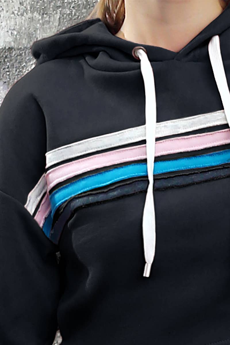 CWOHOL426_Lightweight Pullover Hoodie Cropped Sweatshirt