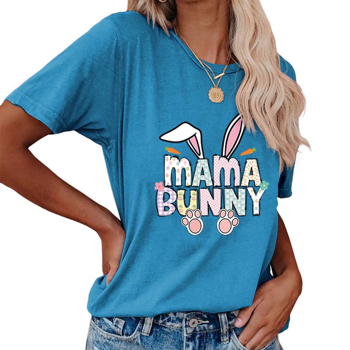 EASTER PULLOVER ROUND NECK FASHION PRINTED T SHIRT_CWTTS0855