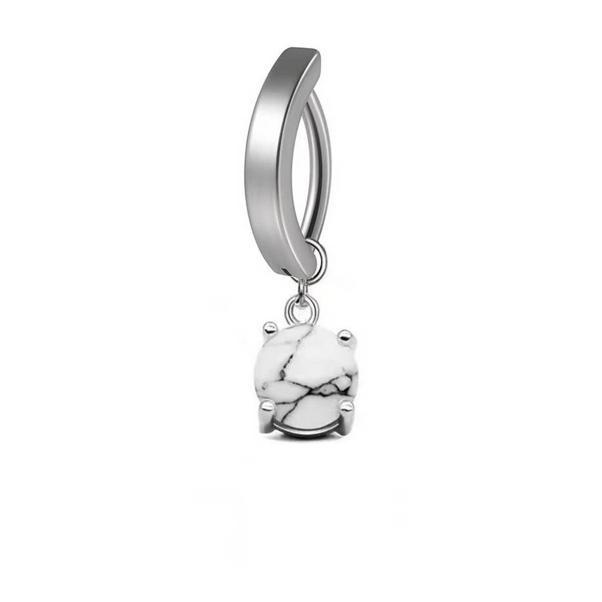 Simple Curved Smooth Butterfly Star Belly Ring_CWMM9467