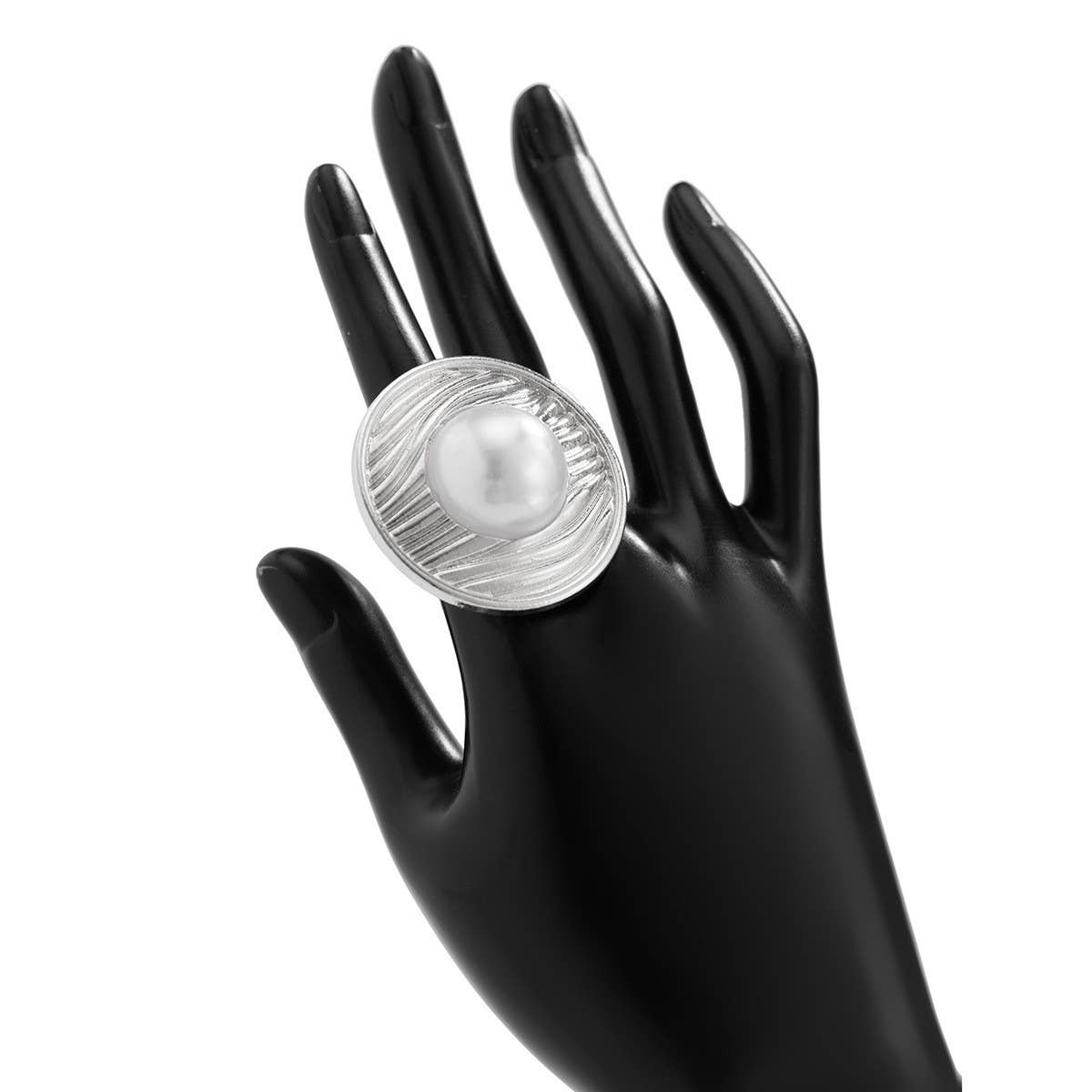 IRREGULAR GEOMETRIC HOLLOW WINDING ALLOY RING
