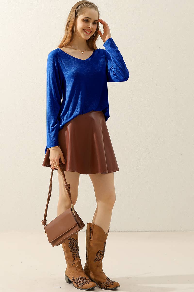 CWTTL1461_Casual Loose Fit Long Sleeve Tops