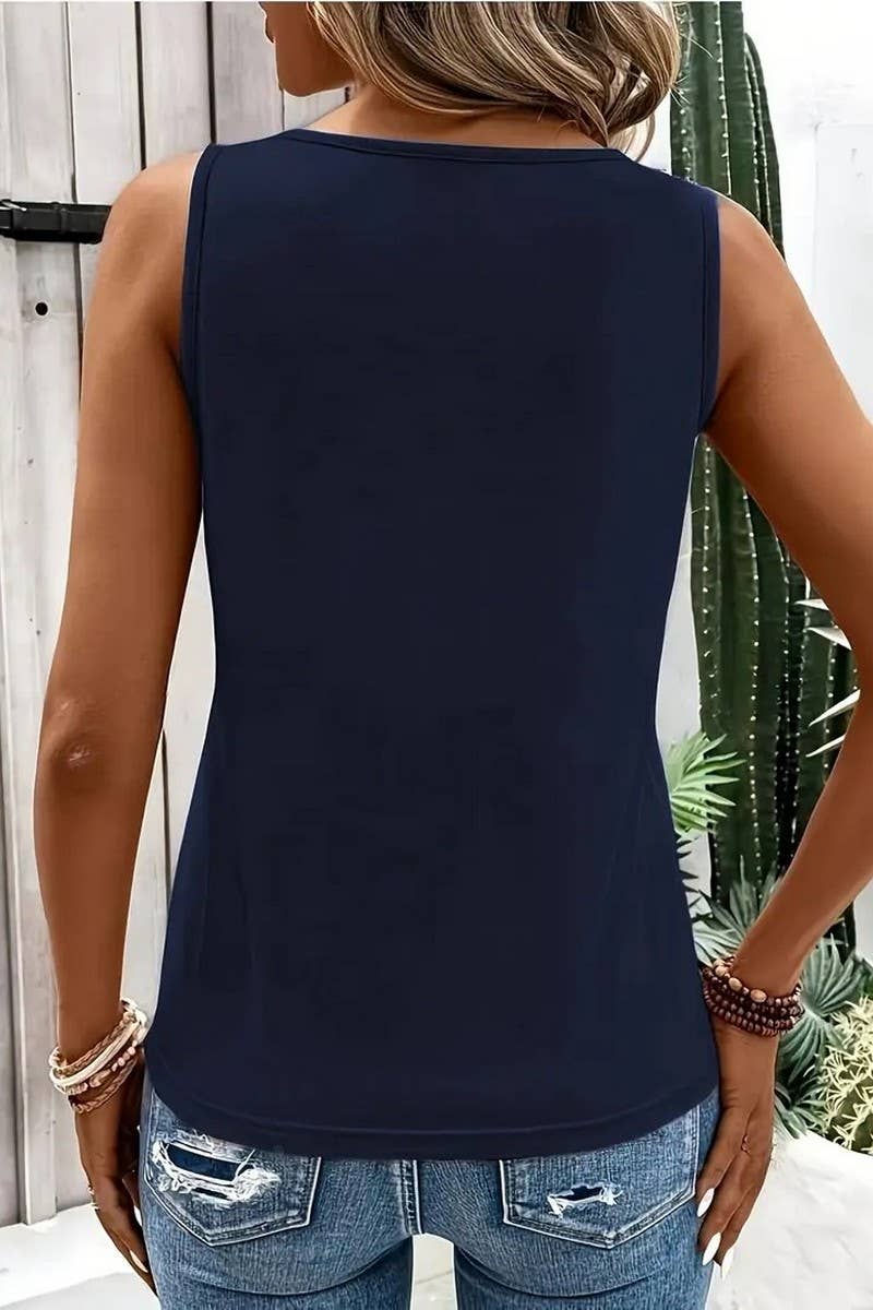 CWTBLSL0906_SOLID CROSS-STRAP TANK TOP WITH METAL BUCKLE