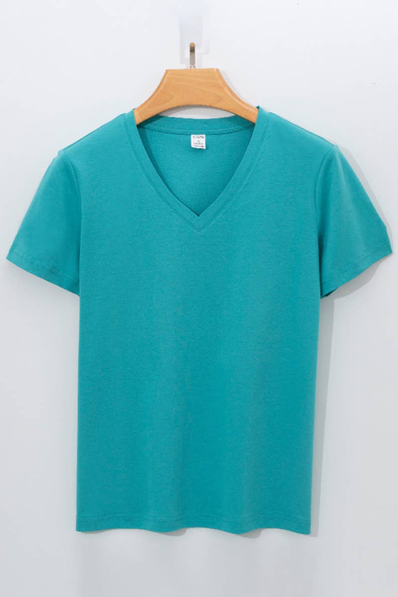 CWTBLS1789_SUMMER FASHION CASUAL WOMEN'S SOLID COLOR T-SHIRT