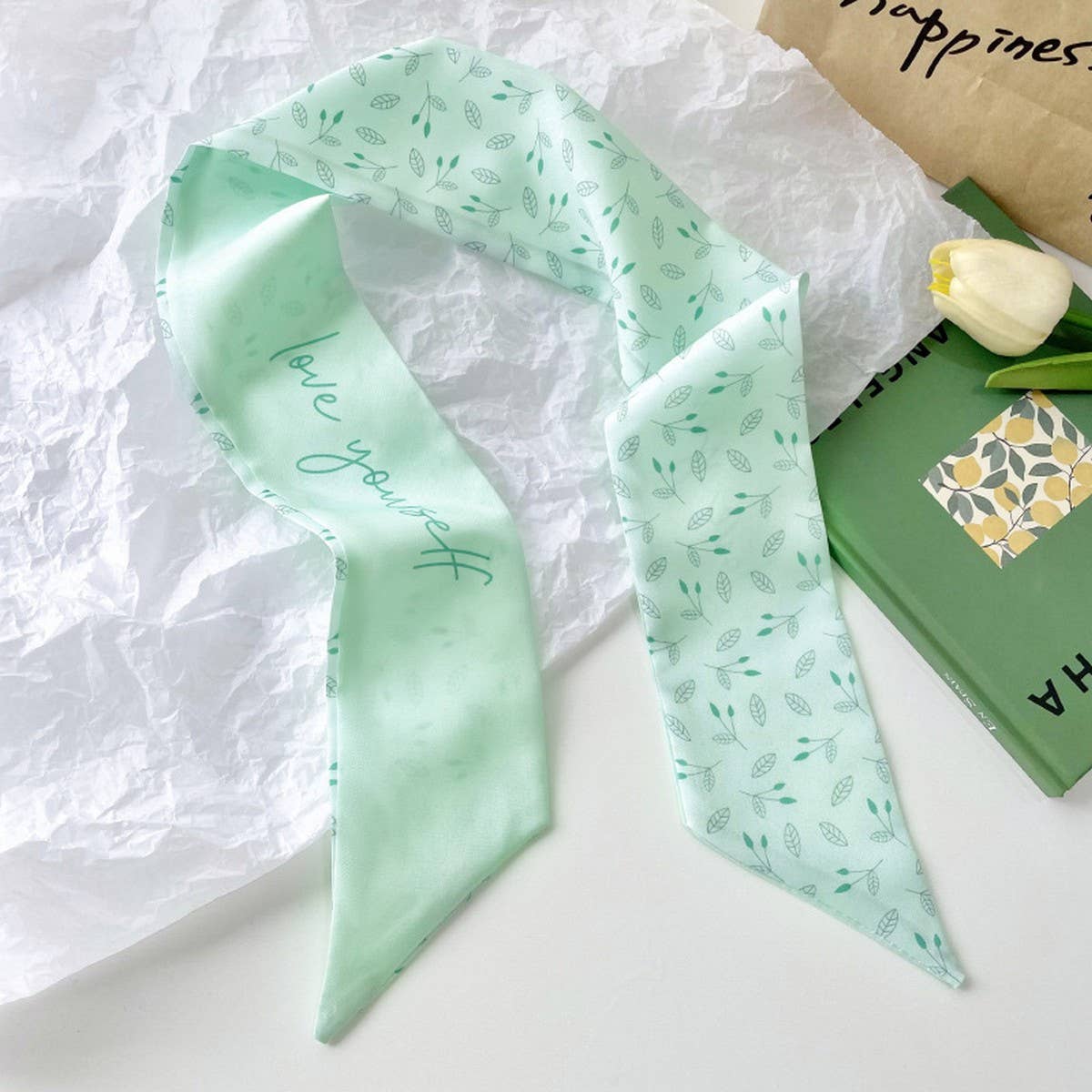 FASHIONABLE AND VERSATILE NARROW LONG SILK SCARF_CWAHA4137