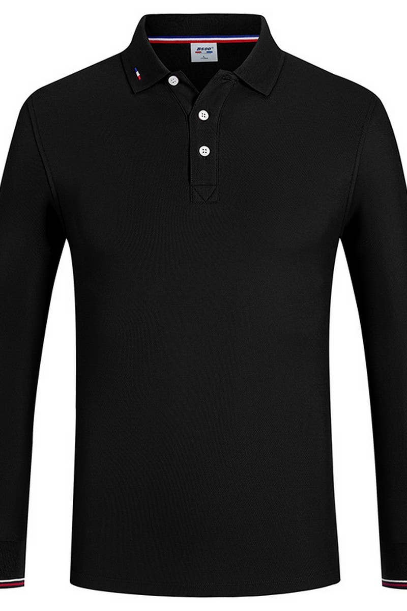 CWTBLL00670_CUSTOM SOLID COLOR LONG SLEEVE POLO SHIRTS