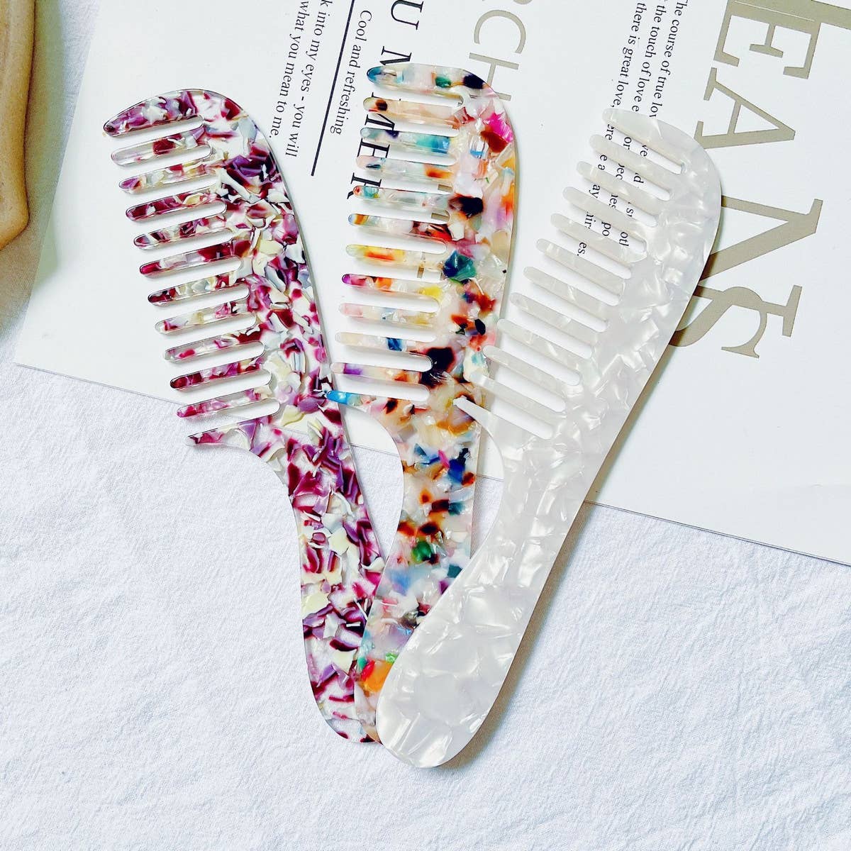 NEW STYLE VINTAGE MARBLE HAIR COMB_CWMM1092