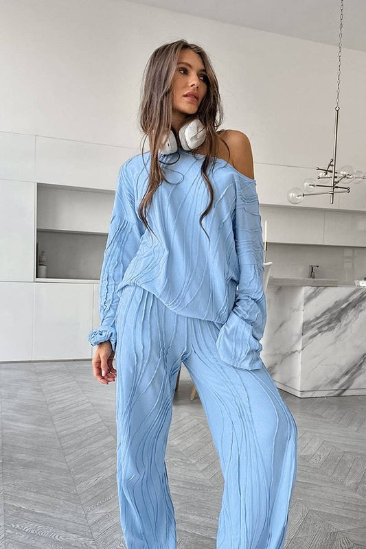 CWSPJ0277_LONG-SLEEVED AND LONG-PANTS PAJAMAS TWO-PIECE SET