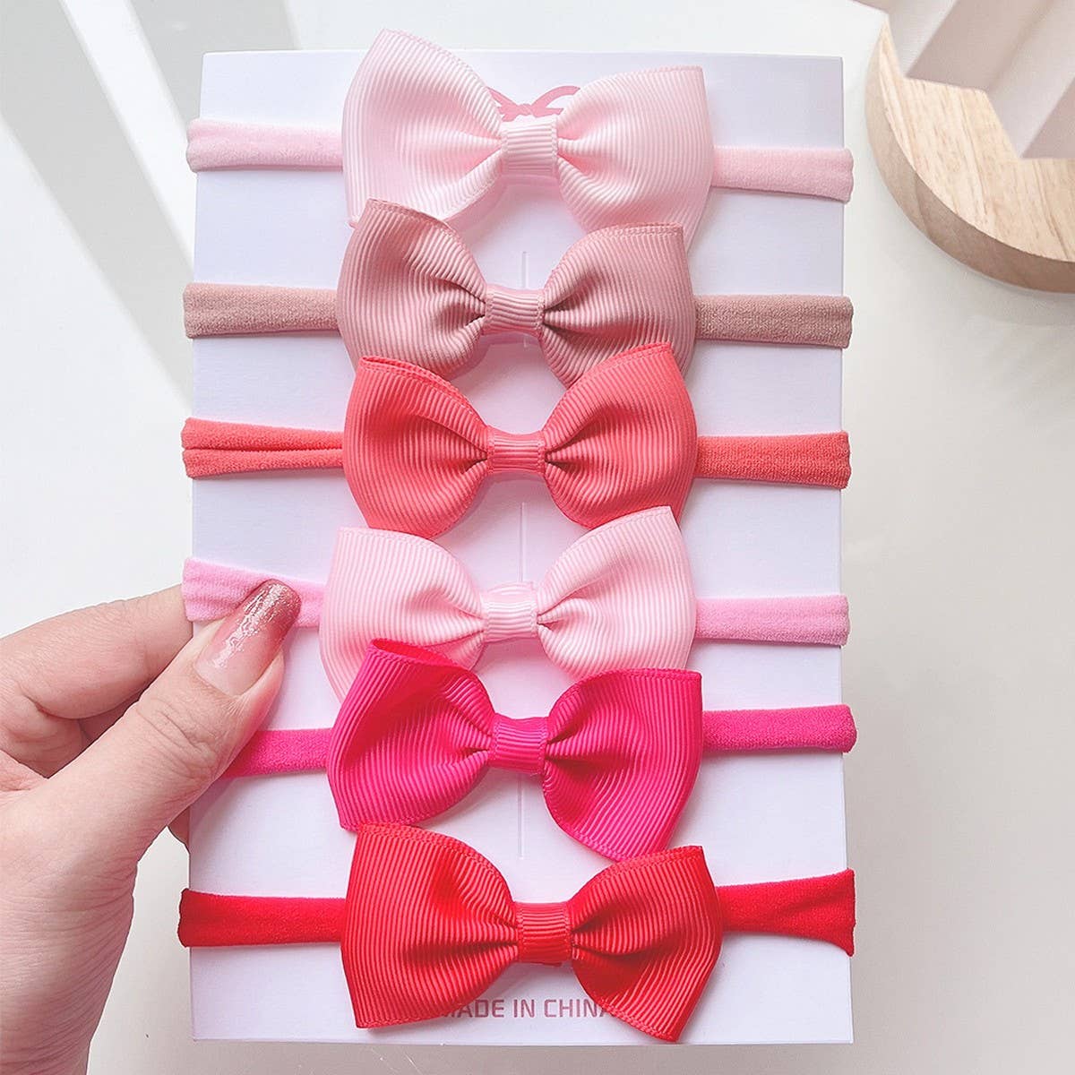 Kids Bow Headband Set ? Elastic Nylon No Marks